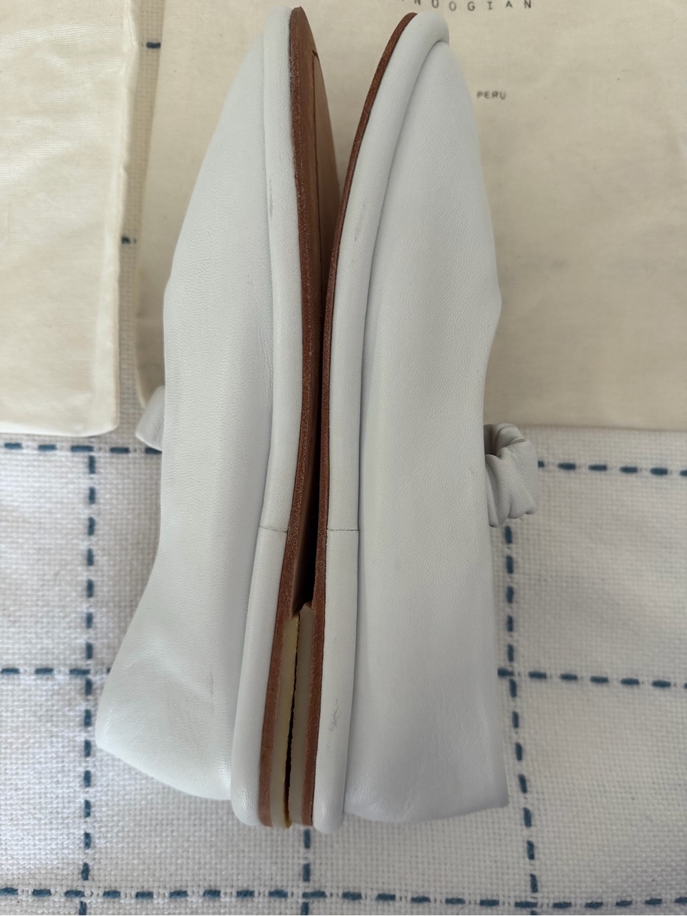 NWOT Lauren Manoogian White Elastic-Sling Ballet Flats - Picture 3 of 8
